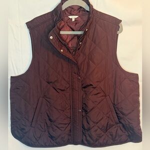 Maurices Burgundy Quilted Vest